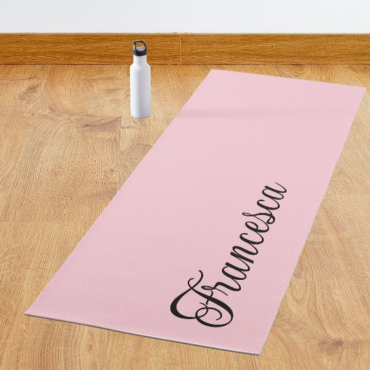 Pastel roze kalligrafie naam | Stijlvol en eenvoud Yogamat