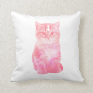 Pastel Roze Kat Pillow Kussen