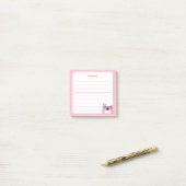 Pastel Roze Kawaii Chibi Kikker met Sprankelende O Post-it® Notes (Op bureau)