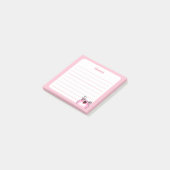 Pastel Roze Kawaii Chibi Kikker met Sprankelende O Post-it® Notes (Schuin)