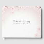  pastel roze kersenbloesem bruiloft gastenboek (Voorkant)