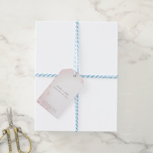  Pastel Roze Kersenbloesem Bruiloft gunst Cadeaulabel (Met Touw)
