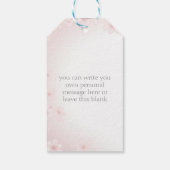 Pastel Roze Kersenbloesem Bruiloft gunst Cadeaulabel (Achterkant)