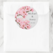 Pastel roze kersenbloesem herdenking sticker (Tas)