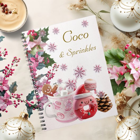 Pastel Roze Kerst Coco & Sprinkles Notitieboek