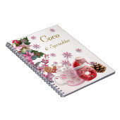 Pastel Roze Kerst Coco & Sprinkles Notitieboek (Rechterzijde)