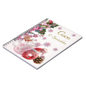 Pastel Roze Kerst Coco & Sprinkles Notitieboek (Linkerzijde)