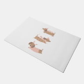 Pastel Roze Kerst Doxies Deurmat (Schuin)