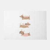Pastel Roze Kerst Doxies Deurmat (Voorkant)