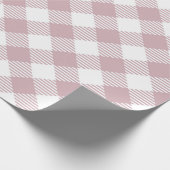  Pastel Roze Kerst Gingham Patroon Cadeaupapier (Hoek)
