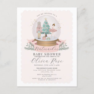 Pastel Roze Kerst Notenkraker meisje baby shower Briefkaart
