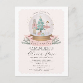 Pastel Roze Kerst Notenkraker meisje baby shower Briefkaart