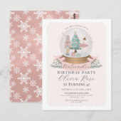 Pastel Roze Kerst Notenkraker verjaardagsfeestje Briefkaart (Voorkant / Achterkant)