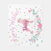 Pastel Roze Kerst - Poedel Aangepaste Naam Fleece Deken (Voorkant)