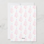 Pastel Roze Kerst Waterverf Kerstboom Feestdagenkaart (Achterkant)