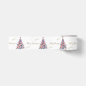 Pastel Roze Kerstbomen Kerstmis Grosgrain Lint (Voorkant)