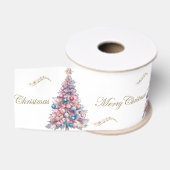Pastel Roze Kerstbomen Kerstmis Grosgrain Lint (Spoel)