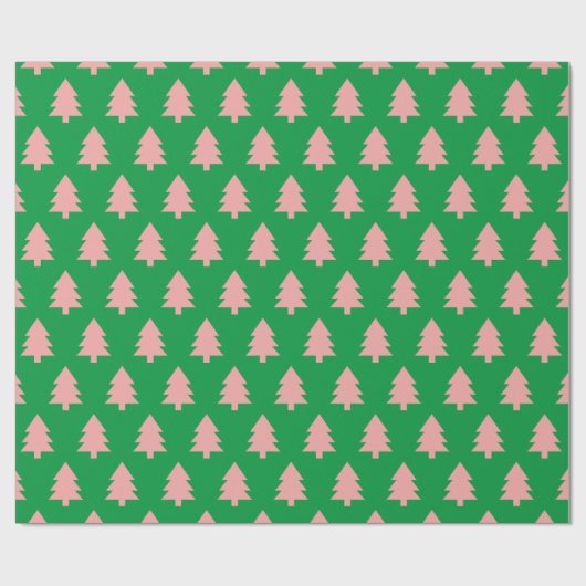 Pastel Roze kerstboom Cadeaupapier (Vlak)