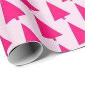 Pastel Roze Kerstboom Cadeaupapier (Rol Hoek)