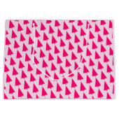 Pastel Roze Kerstboom Gift Bag Groot Cadeauzakje (Voorkant)
