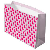Pastel Roze Kerstboom Gift Bag Groot Cadeauzakje (Achterkant Gekanteld)