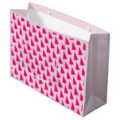 Pastel Roze Kerstboom Gift Bag Groot Cadeauzakje (Voorkant Gekanteld)