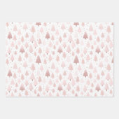 Pastel roze kerstboom inpakpapier vel (Voorkant 2)