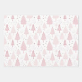 Pastel roze kerstboom inpakpapier vel (Voorkant)