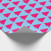 Pastel Roze Kerstboom licht helder blauw Cadeaupapier (Hoek)