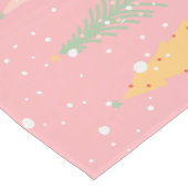 Pastel Roze Kerstboom Tafelloper (Hoek)