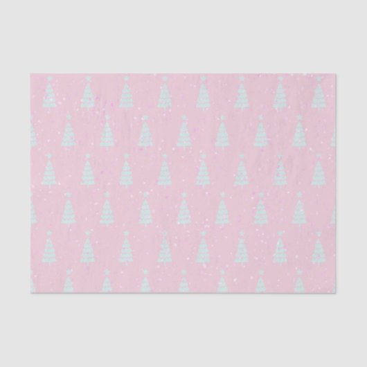 Pastel roze kerstboom tissuepapier (Voorkant)