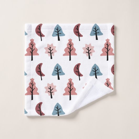 Pastel Roze kerstboomfeestdag Bad Handdoek (Wasdoekje)