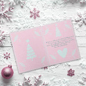 Pastel roze Kerstfoto Gevouwen Vakantie Kaart