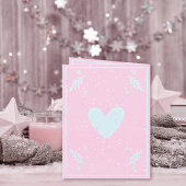 Pastel roze Kerstfoto Gevouwen Vakantie Kaart