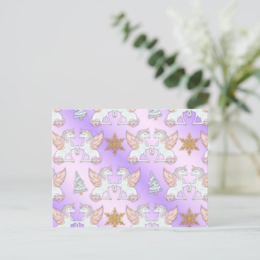 Pastel Roze kerstinkernen Briefkaart (Staand voorkant)