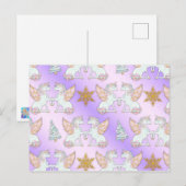 Pastel Roze kerstinkernen Briefkaart (Voorkant / Achterkant)