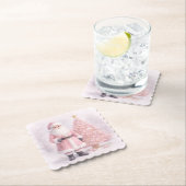 Pastel Roze Kerstman Kartonnen Onderzetters (Insitu)