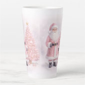 Pastel Roze Kerstman Latte Mok (Voorkant)