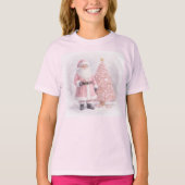 Pastel Roze Kerstman T-shirt (Voorkant)
