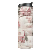 PASTEL ROZE KERSTMIS WINTERSCÈNE THERMOSBEKER (Gedraaid links)