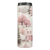 PASTEL ROZE KERSTMIS WINTERSCÈNE THERMOSBEKER (Achterkant)