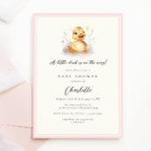 Pastel roze kleine eend Baby shower Kaart