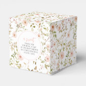 Pastel roze kleine wilde bloem baby meisje douche bedankdoosjes (Achterkant)