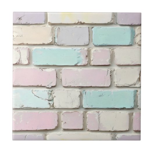 Pastel Roze Kleur Brick Patroon Tegeltje (Voorkant)