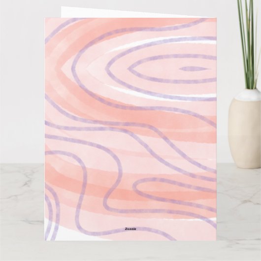 Pastel roze kleuren aangepaste fotoverjaardagskaar kaart (Achterkant)