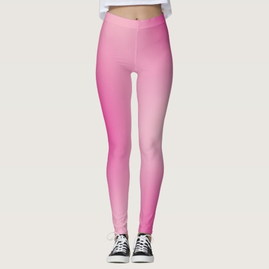 Pastel roze kleuren Abstracte vervagen gradiënt om Leggings (Voorkant)