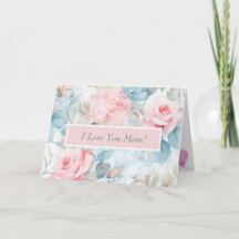 Pastel Roze Knuffel Persoonlijke Moederdagkaart