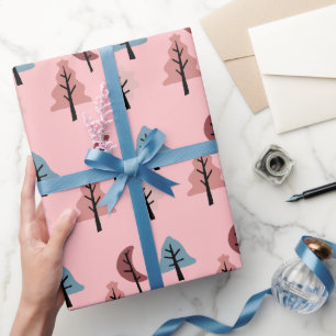 Pastel Roze Koekje Boom Patroon Vakantie Cadeaupapier