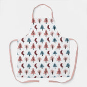 Pastel Roze Koekjesvorm Boom Patroon Kerstmis Schort (Voorkant)