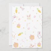 Pastel Roze Konijn 2e Verjaardagsfeest Hop Hop Uit Kaart (Achterkant)